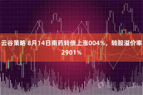 云谷策略 8月14日南药转债上涨004%，转股溢价率2901%